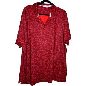 Puma Volition America Golf Polo Shirt Red Freedom Print Artwork Mens XL